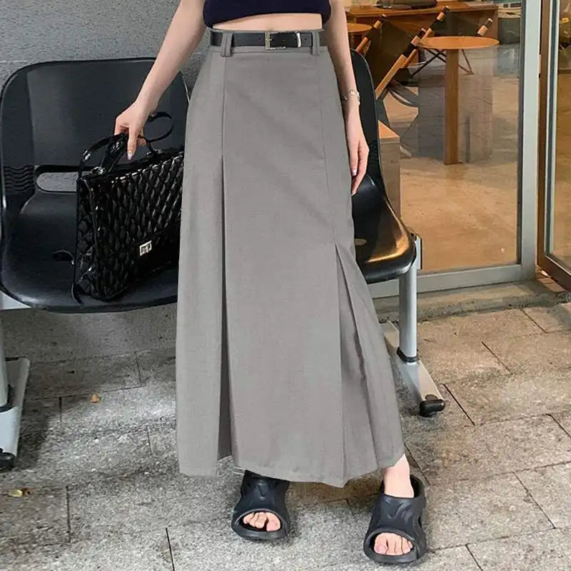 ZANZEA Women Elegant Long Skirt Korean Fashion High Waist Jupes Casual Pleated Maxi Skirts 2023 Autumn Solid Hip Wrap Faldas
