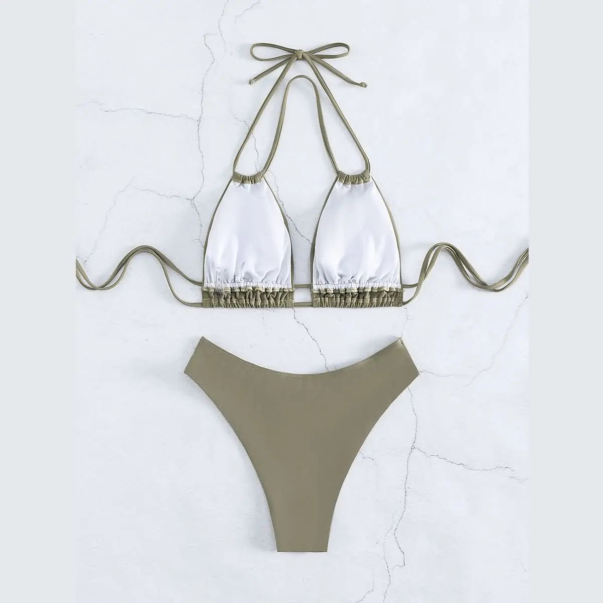 Plus Size Beach Bikini Nero Sexy Halter Bikini Push Up Costume da bagno 2 pezzi Bikini Set 2023 Estate Donna Costumi da bagno Costumi da bagno