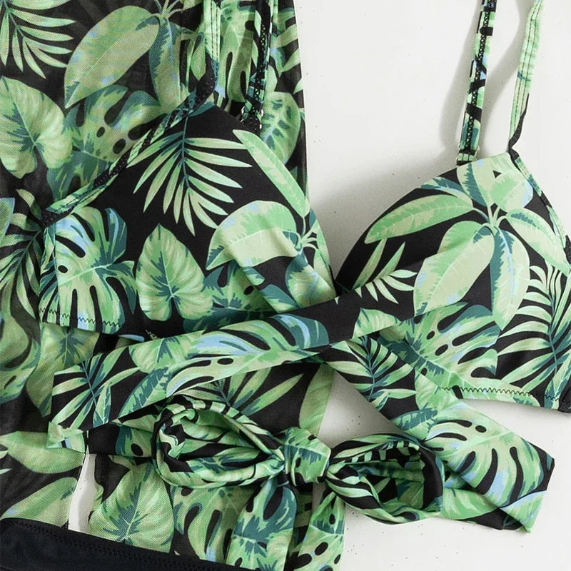 2024 Summer New Bikini Beach Skirt Beach Cover Up Swimsuit Women Ruffle Biquini Bathing Suit Beach Wear Swim Suit