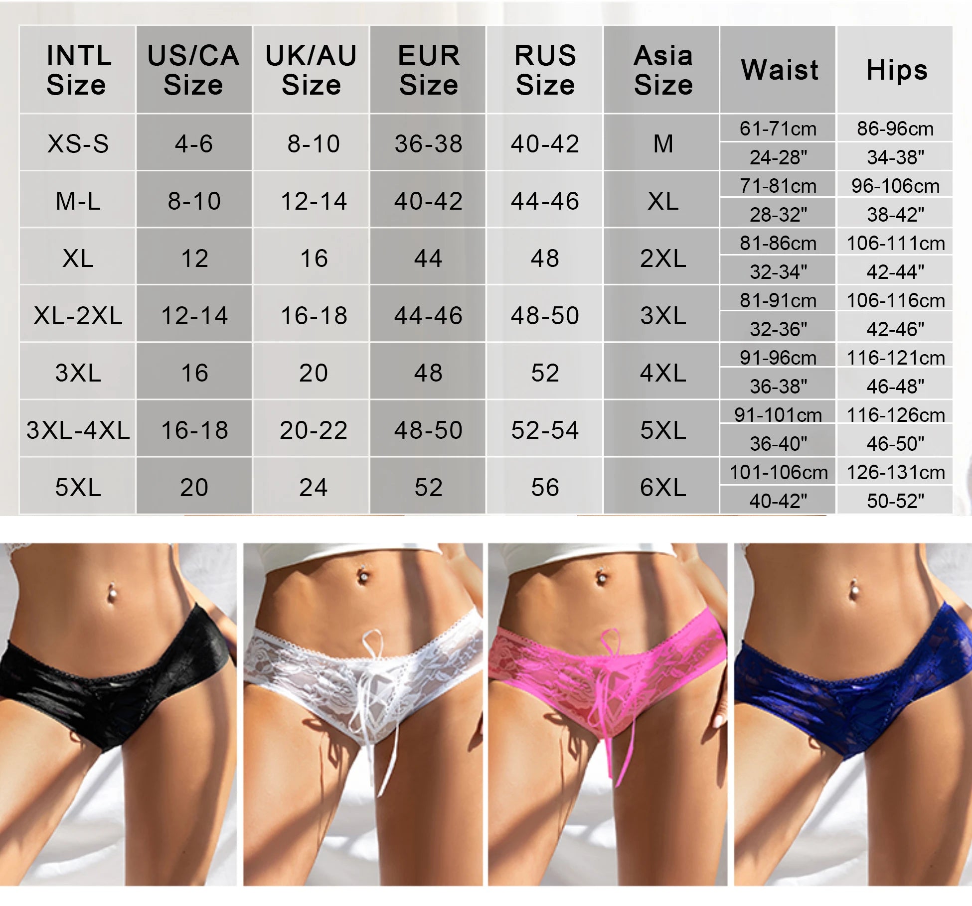 Ohyeahlady Women's Lingerie Crotchless Panties Low-waist Lace Transparent Underwear Strappy Thongs Intimates Femme Erotic Briefs