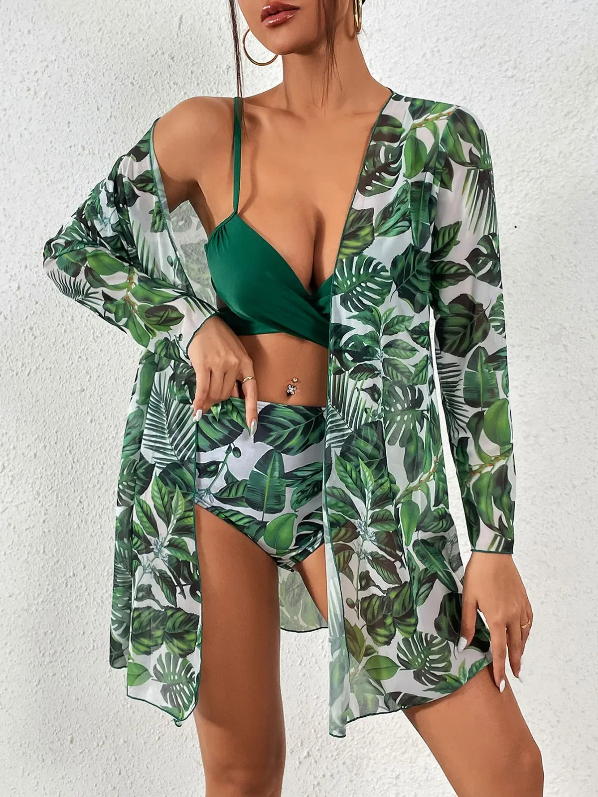 2024 Summer New Bikini Beach Skirt Beach Cover Up Swimsuit Women Ruffle Biquini Bathing Suit Beach Wear Swim Suit