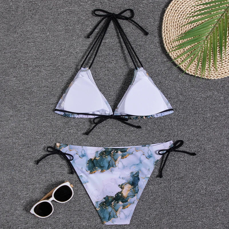 Bikini Women Swimsuit 2023 New Swimwear Sexy Lace Up Bikinis Set Backless Bathing Suit For Female Biquini Summer Two Piece Suits
