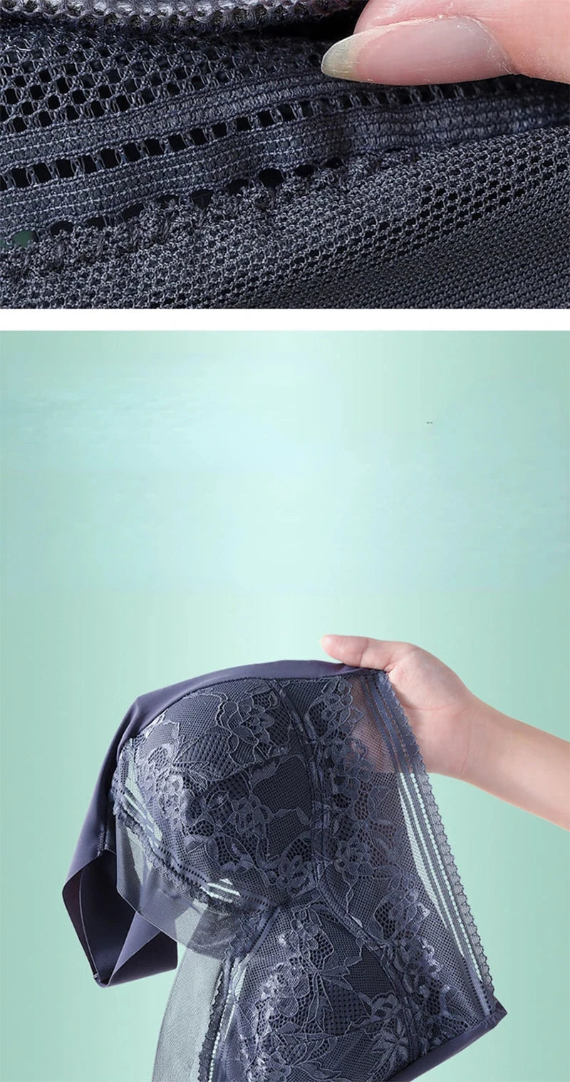 L-6L Women Large Bra Push Up Ice Silk Seamless upper Bralette Lace Wireless Summer Bras Plus Size Top Lingerie Underwear 15019