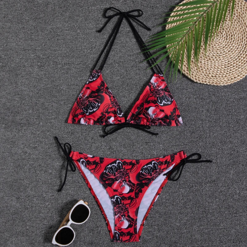 Bikini Women Swimsuit 2023 New Swimwear Sexy Lace Up Bikinis Set Backless Bathing Suit For Female Biquini Summer Two Piece Suits