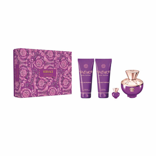 Versace Dylan Purple Eau De Profumo Spray 100ml Set 4 Pezzi