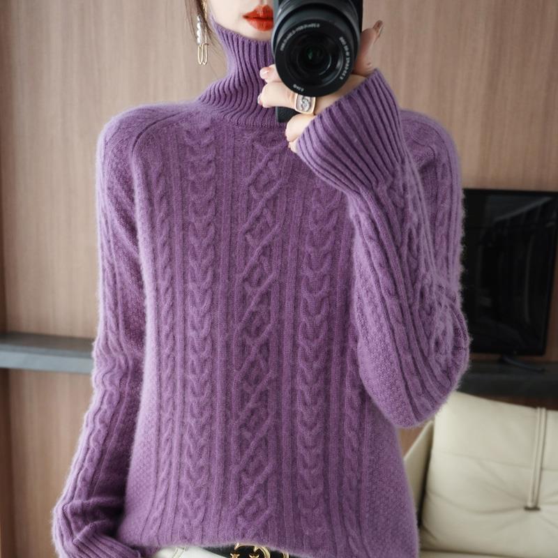Fashion New High Neck Knitted Sweater For Women