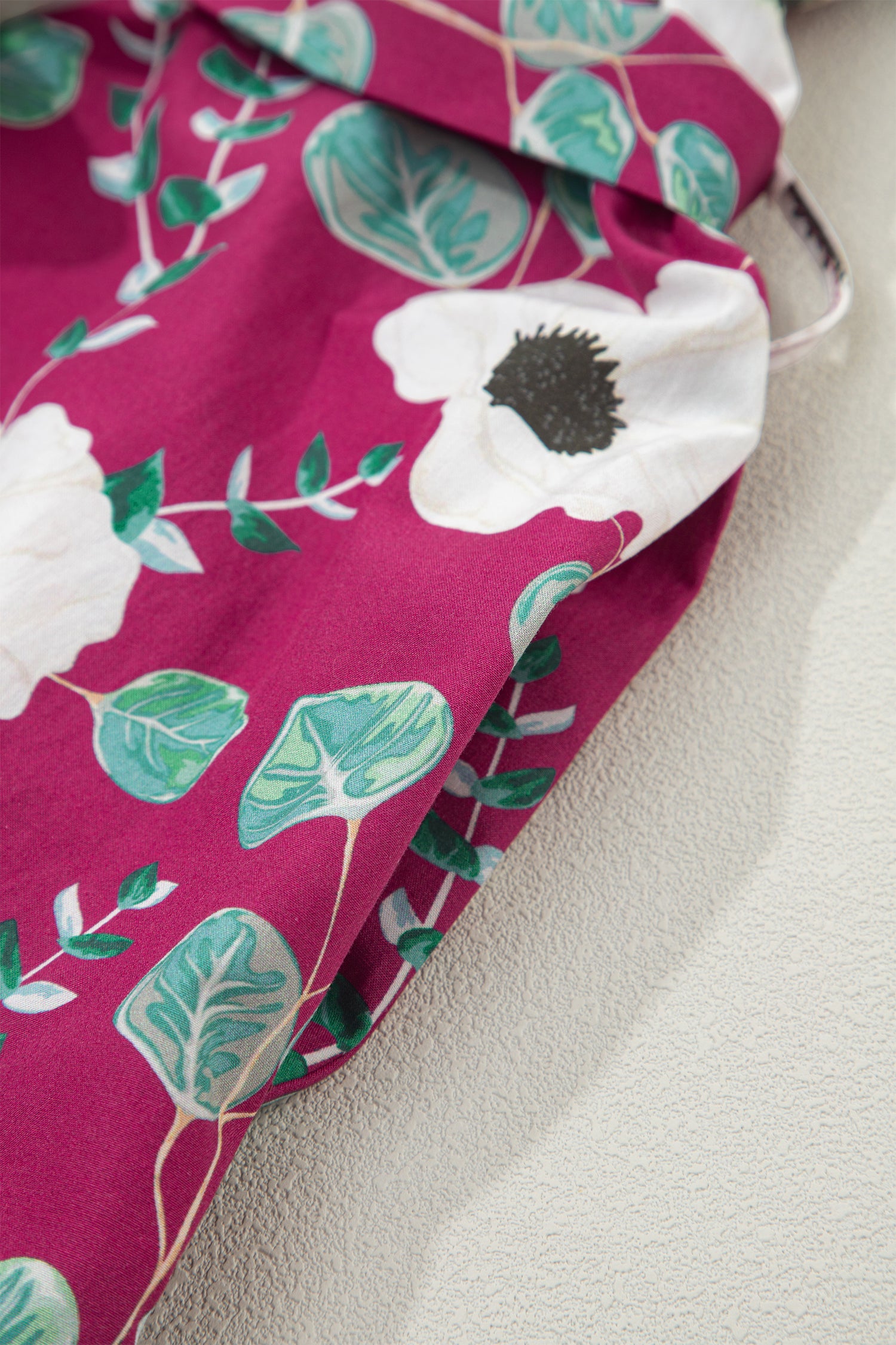 Red Floral Print Trimmed Short Puff Sleeve Mini Dress with Belt