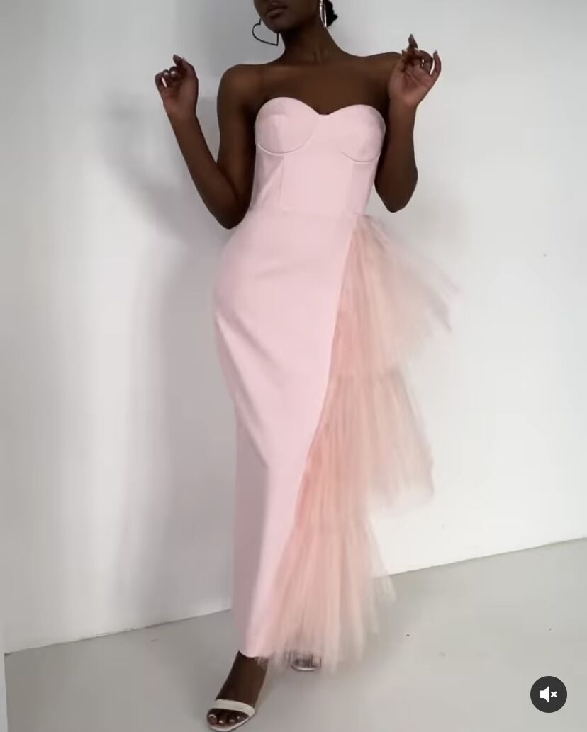 French Famous Lady Temperament Long Skirt With Buttocks