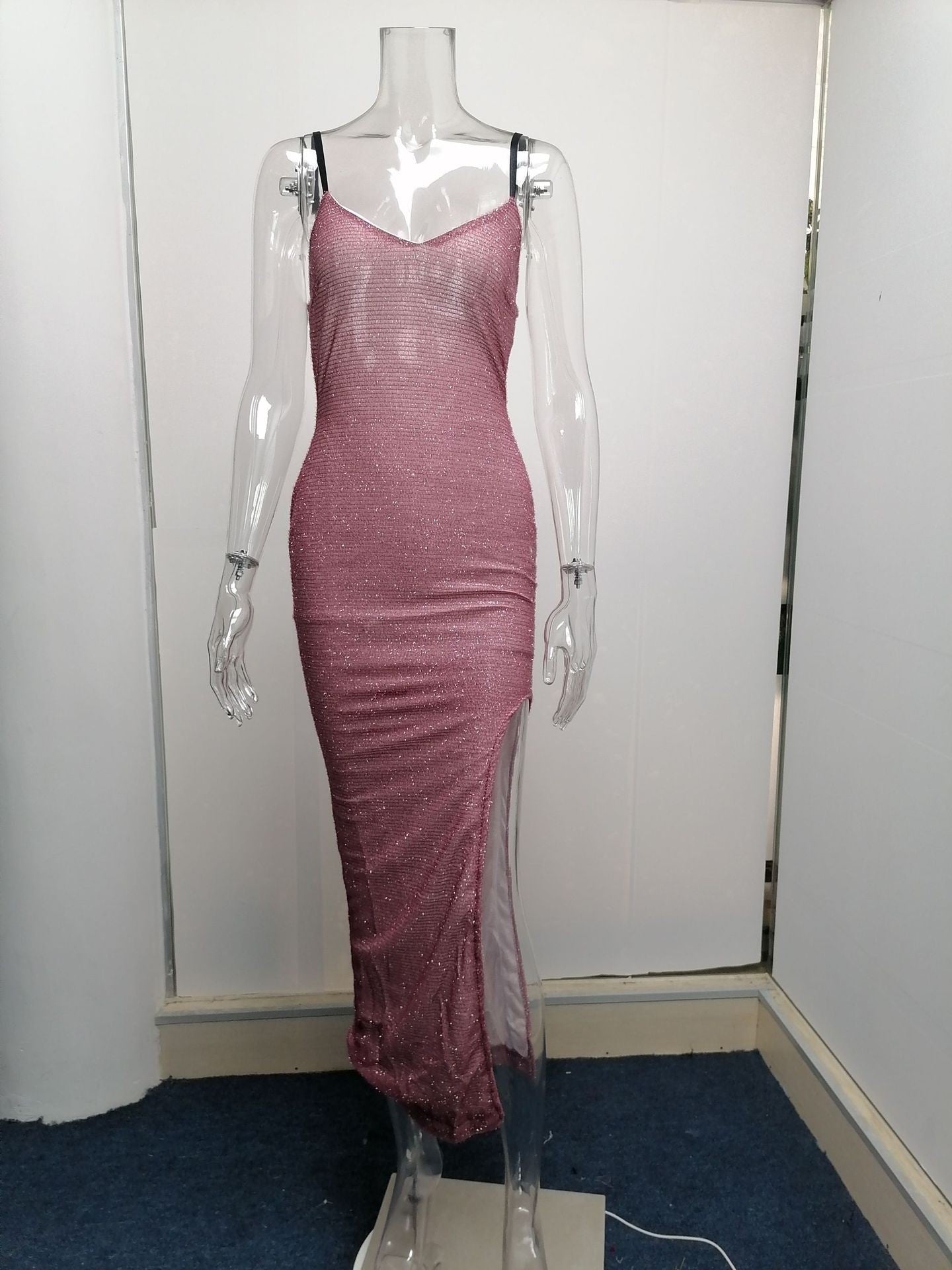 Women's High-end High-waisted Evening Dresses With Suspenders And V-necks