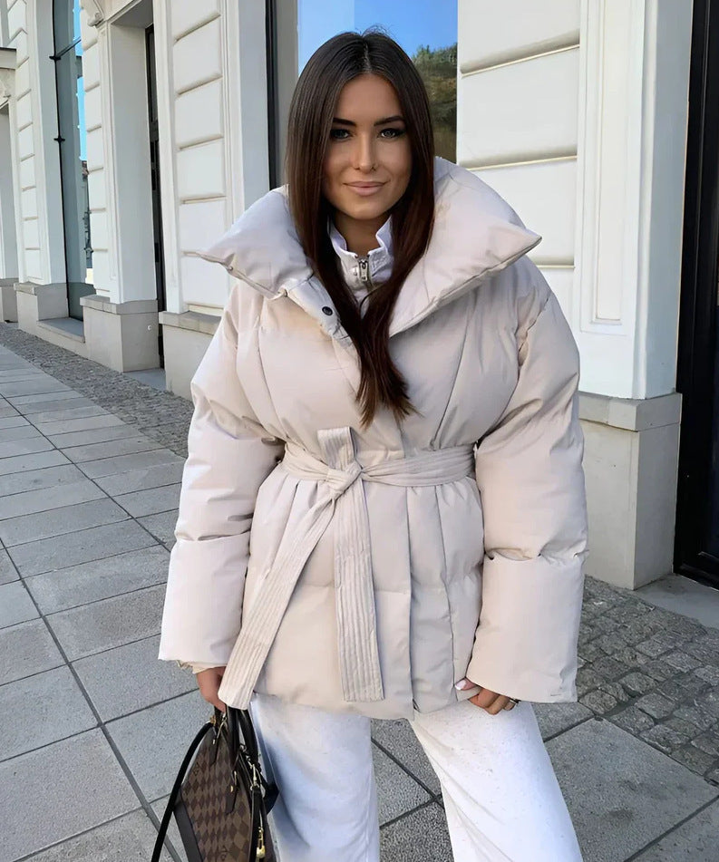 Warm And Loose Solid Color Clothing Cotton Coat