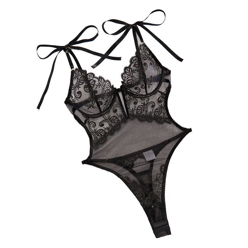 Lace Embroidery See-through Body-shaping Corsets With Steel Ring