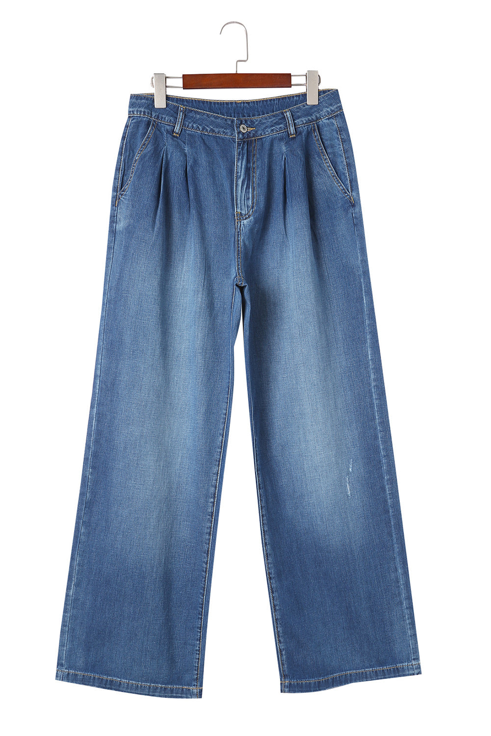 Jeans a gamba larga casual con tasca slouchy blu scuro