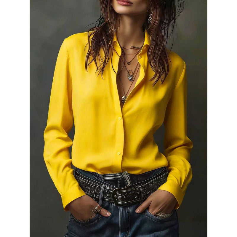 Same-color Same-size Casual Western-style Womens Blouse New Style