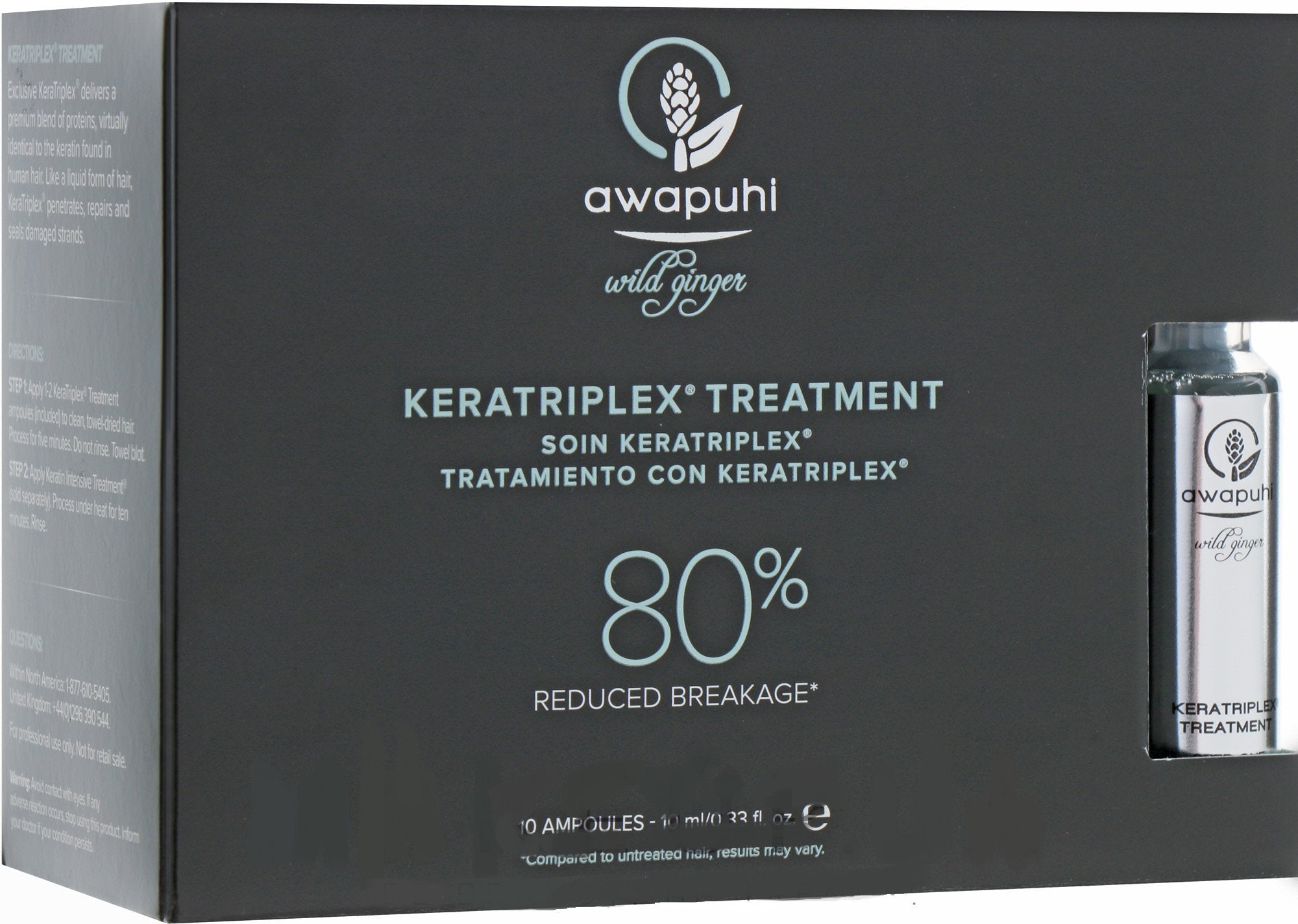 Set, Awapuhi Wild Ginger By Paul Mitchell, Keratriplex, Hair Treatment Lotion Mask, Anti-Breakage, 10 pcs, 10 ml