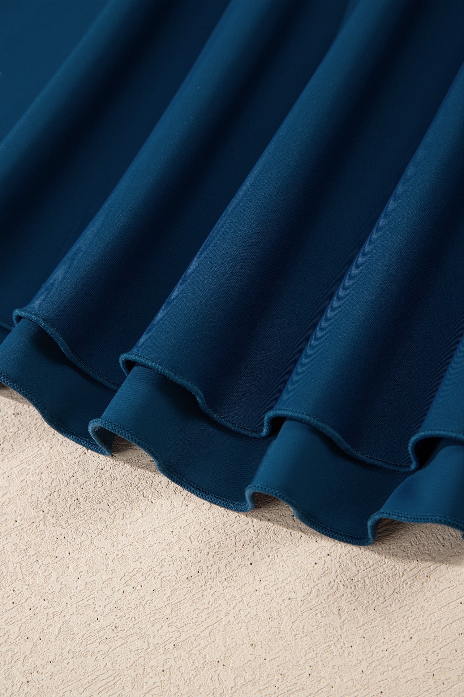 Sail Blue Color Block Patchwork Bow Knot Detail Sleeveless Swim Dress