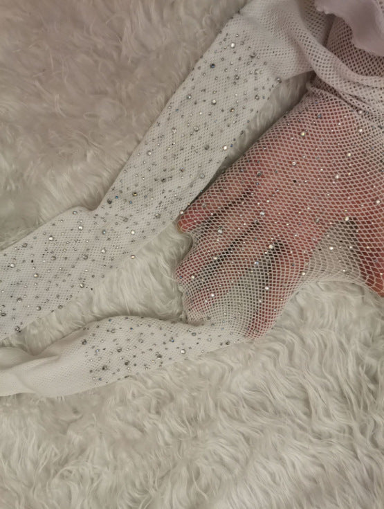 Mesh Women's Fishsocks Mesh With Diamond