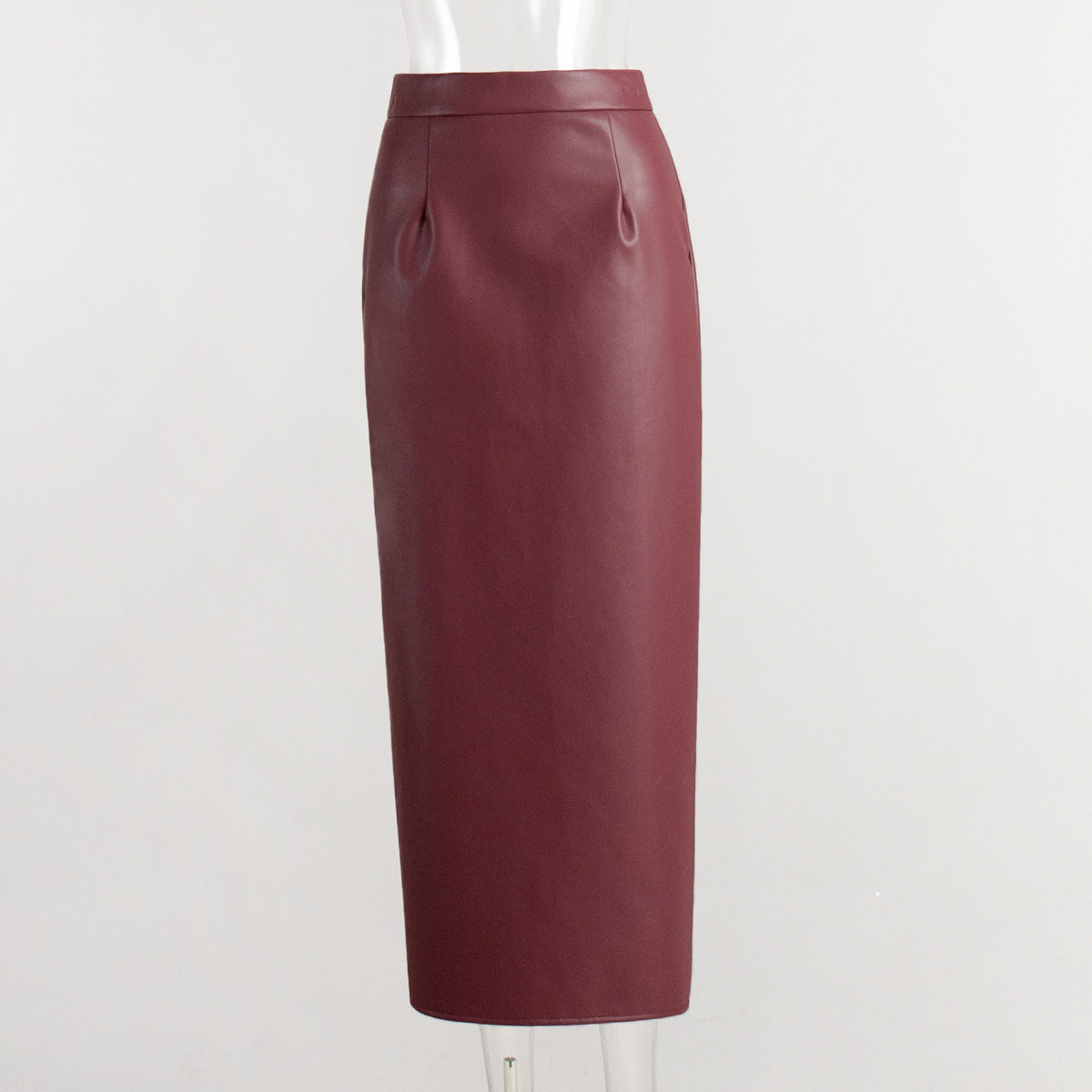 Ankela Red Slit Sheath Skirt Fashion Slim