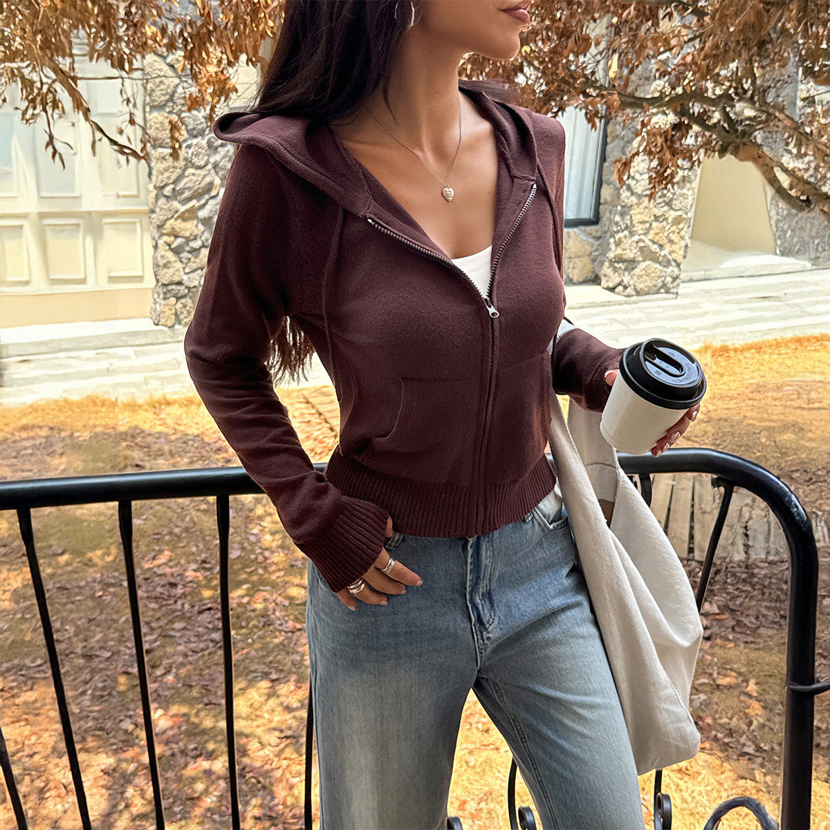 Women's Hooded Wool Coat Sweatshirt