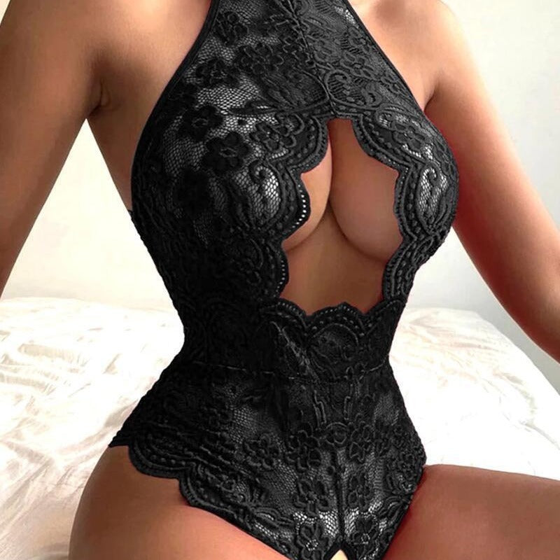 Sexy Lingerie Pajamas New Style Lace Open Jumpsuit