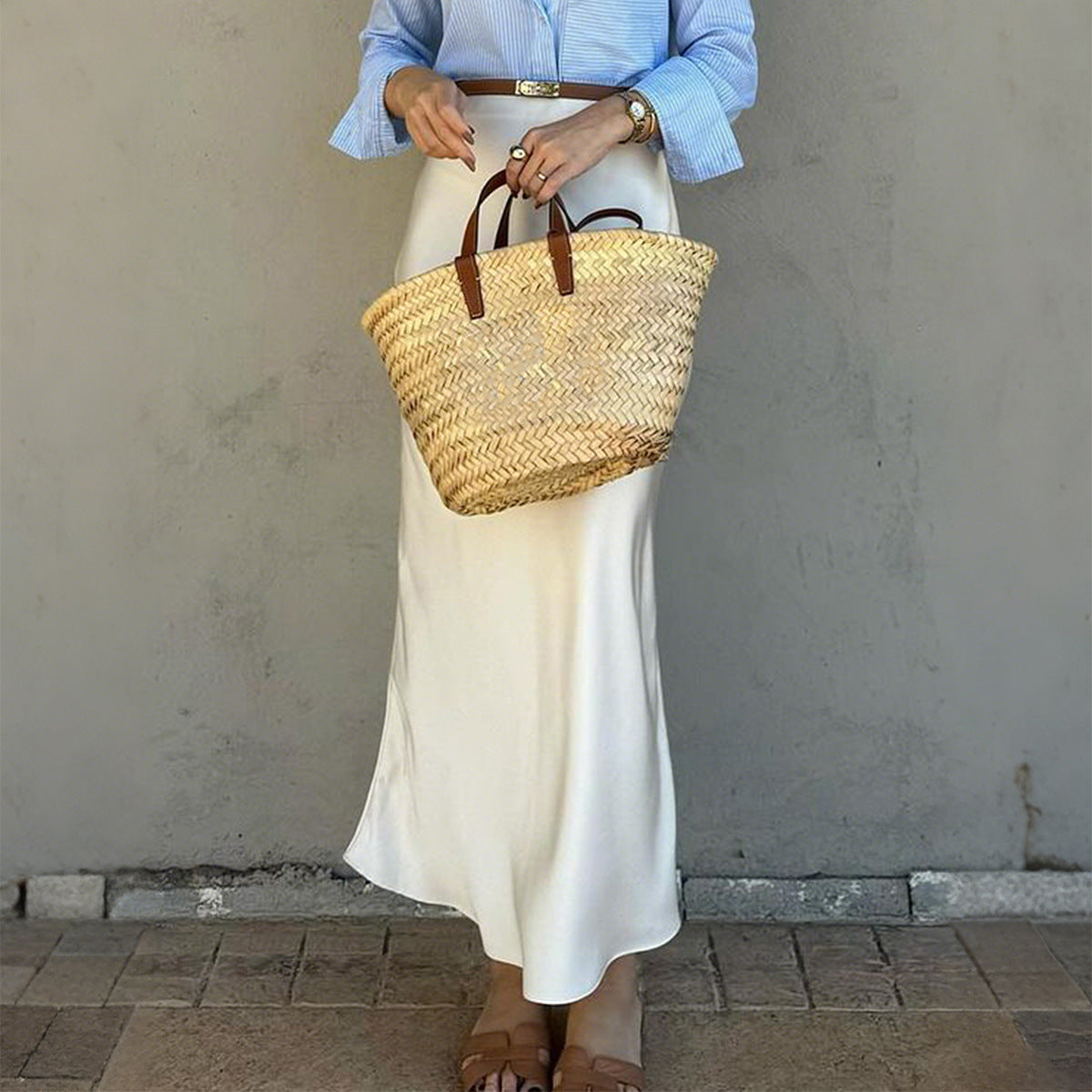 European And American Fashion Style Solid Color Sheath Skirt