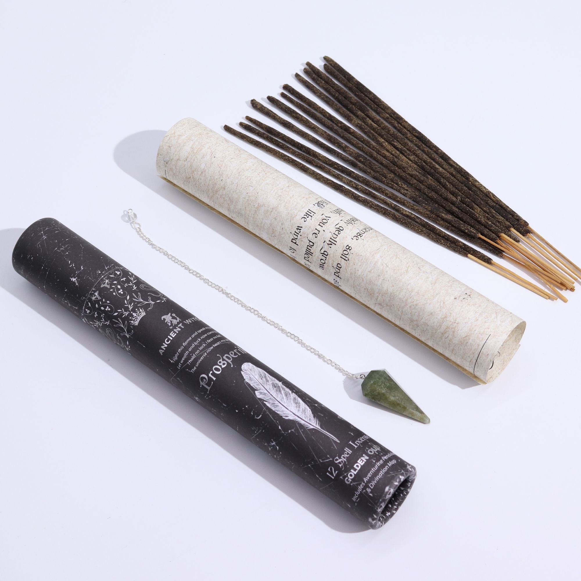 Ancient Witch Spell Incense - Prosperity - Aventurine Pendulum