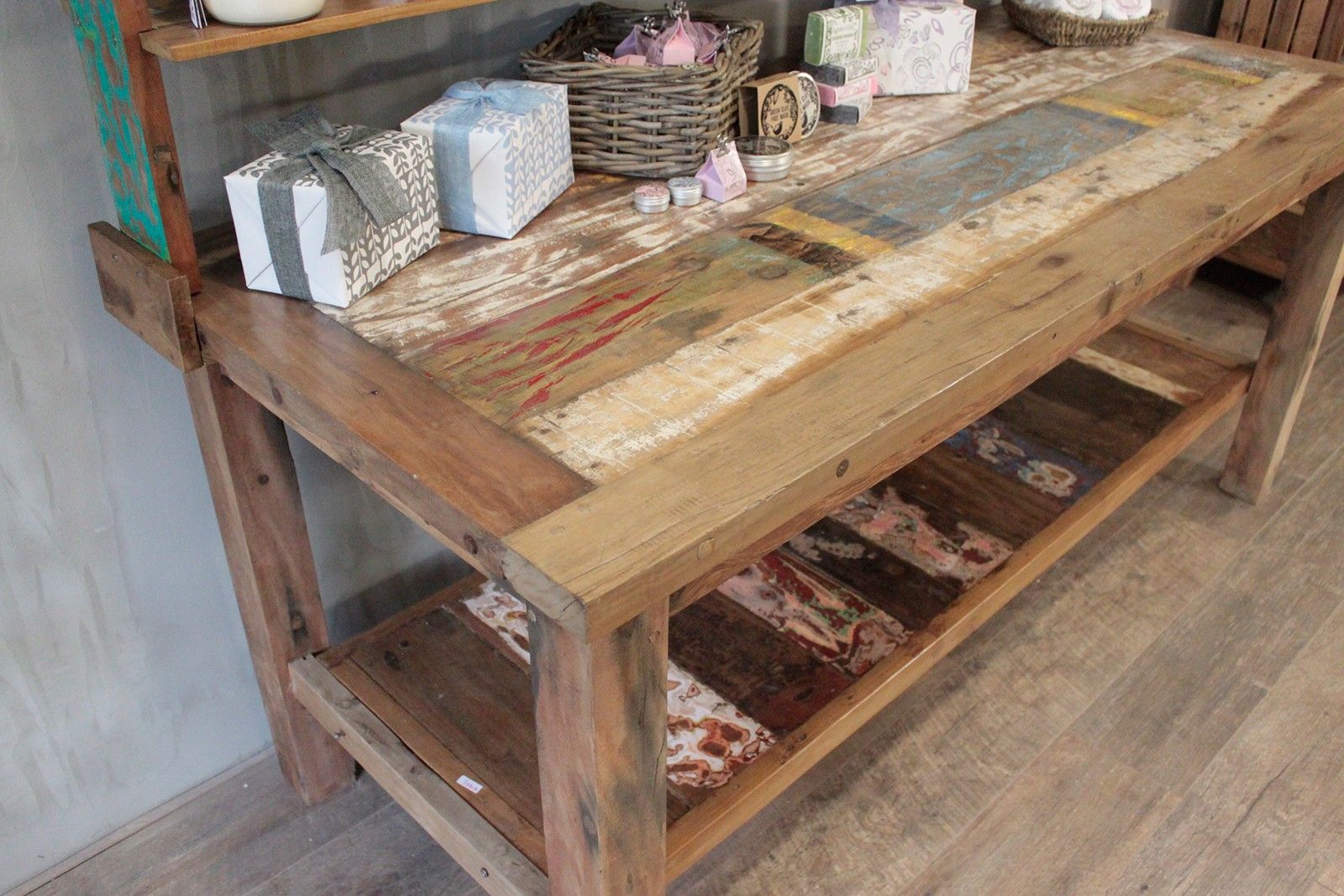 A&C 2.2m Standard Table with top shelf