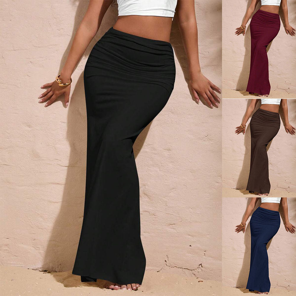 Womens Stylish Figure-hugging Mermaid Pleated Skirt