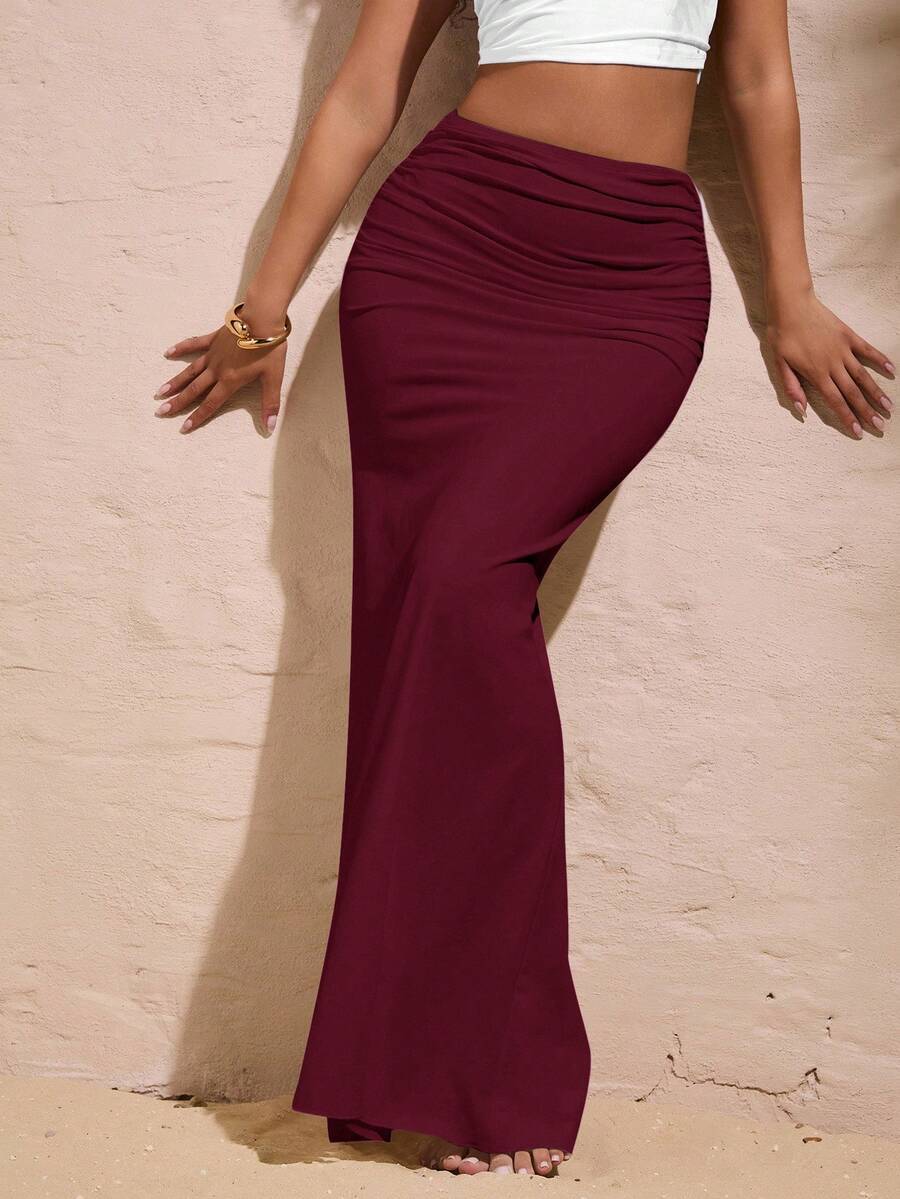 Womens Stylish Figure-hugging Mermaid Pleated Skirt