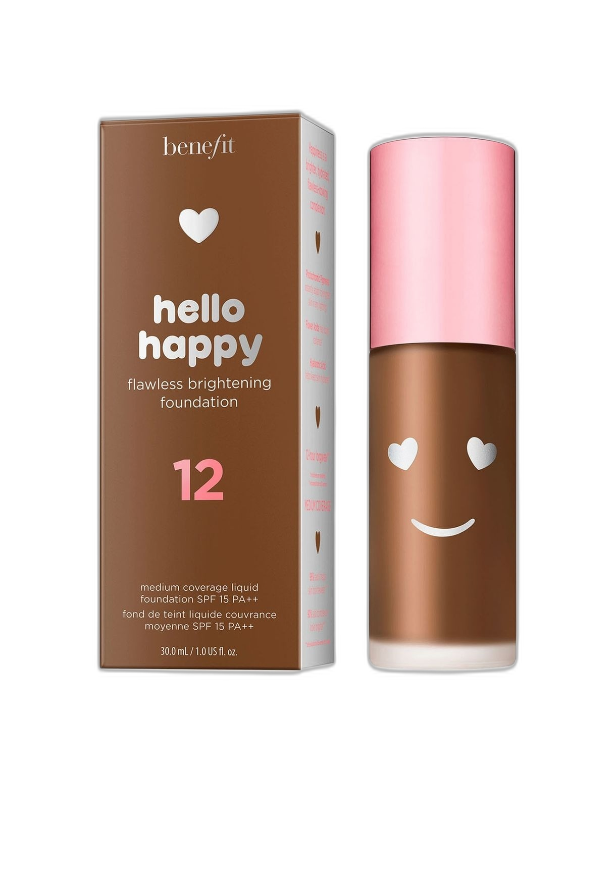 Benefit, Hello Happy, Brightening, Liquid Foundation, 12, Deep Warm, SPF 15, 30 ml