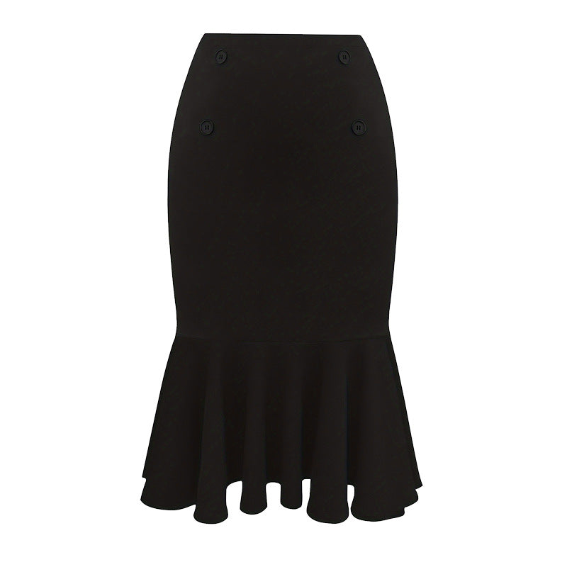 Spring Slimming Mermaid Midi Skirt For Curvy Women