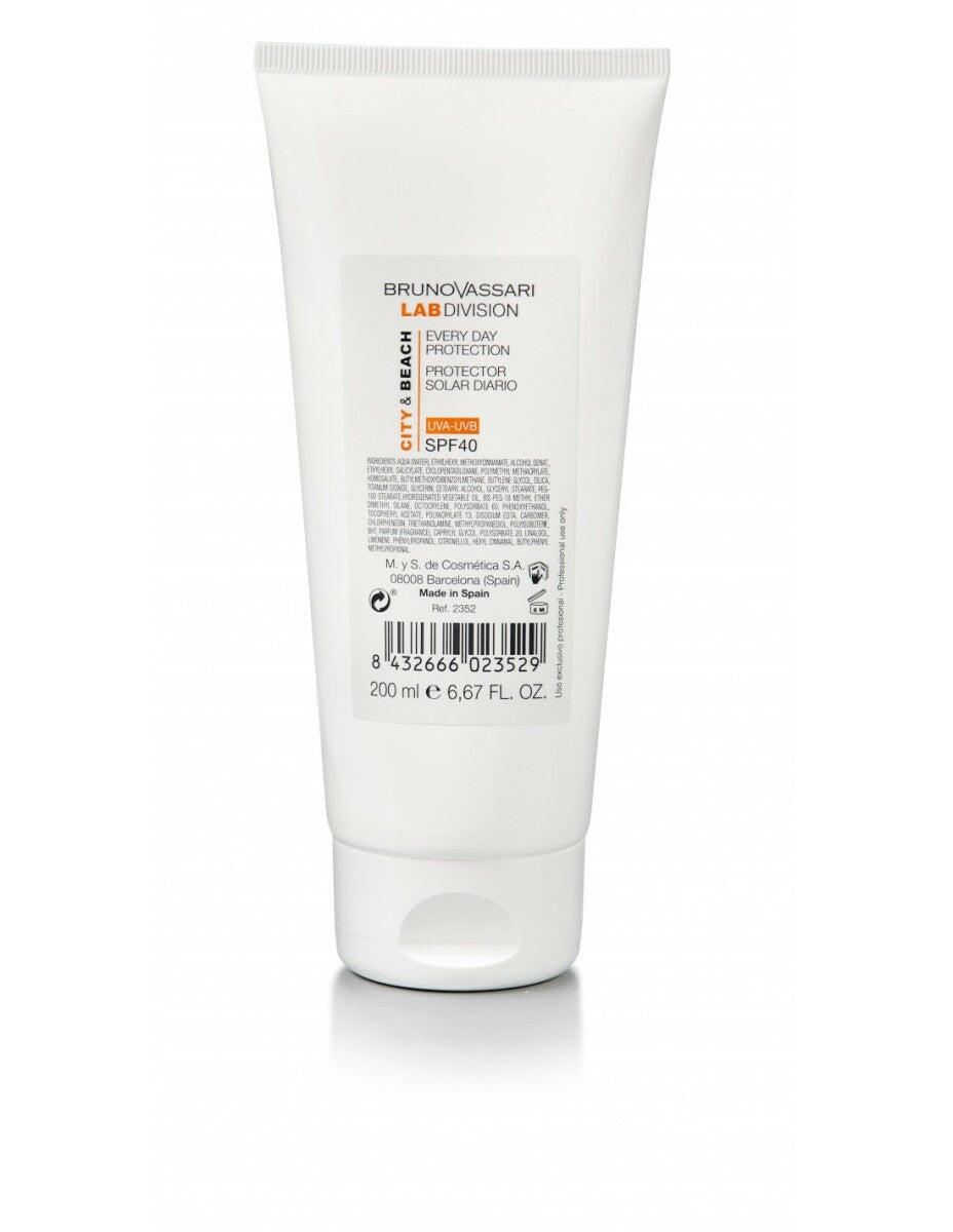 Bruno Vassari, City & Beach, Titanium Dioxide, Hydrating, Morning, Cream, For Face, SPF 40, 200 ml