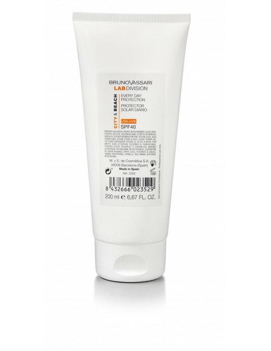Bruno Vassari, City & Beach, Titanium Dioxide, Hydrating, Morning, Cream, For Face, SPF 40, 200 ml