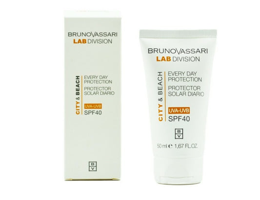 Bruno Vassari, City & Beach, Titanium Dioxide, Hydrating, Morning, Cream, For Face, SPF 40, 50 ml