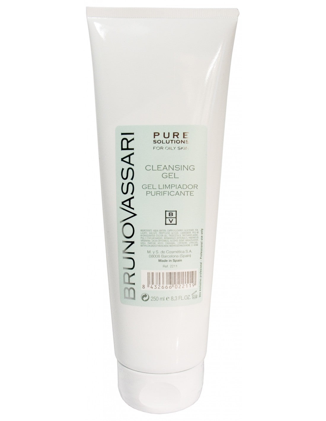 Bruno Vassari, Pure Solutions, Vegetable proteins, Cleansing and Hydrating, Cleansing Gel, For Face, 250 ml
