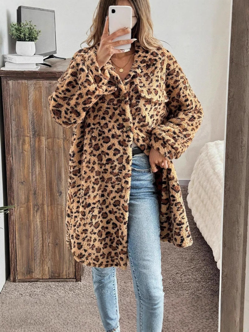 Double-sided Plush Casual Cardigan Long Coat For Women