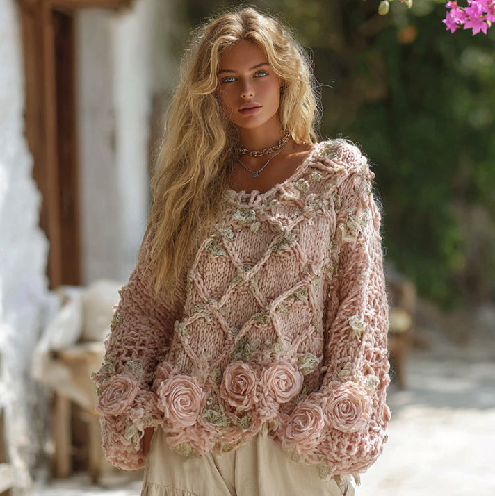 Womens Printed Crew-neck Loose-fitting Sweatshirt With A Soft Feel