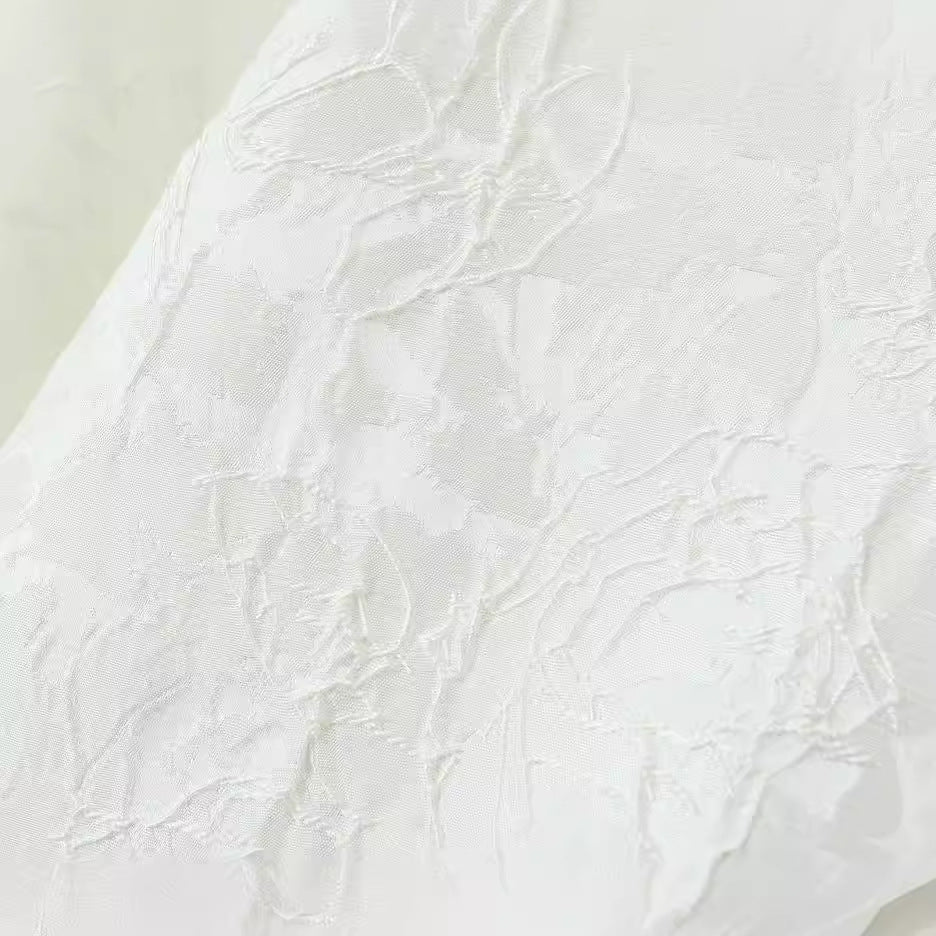 Summer Jacquard Lace Stitching Suspender Skirt White Dress