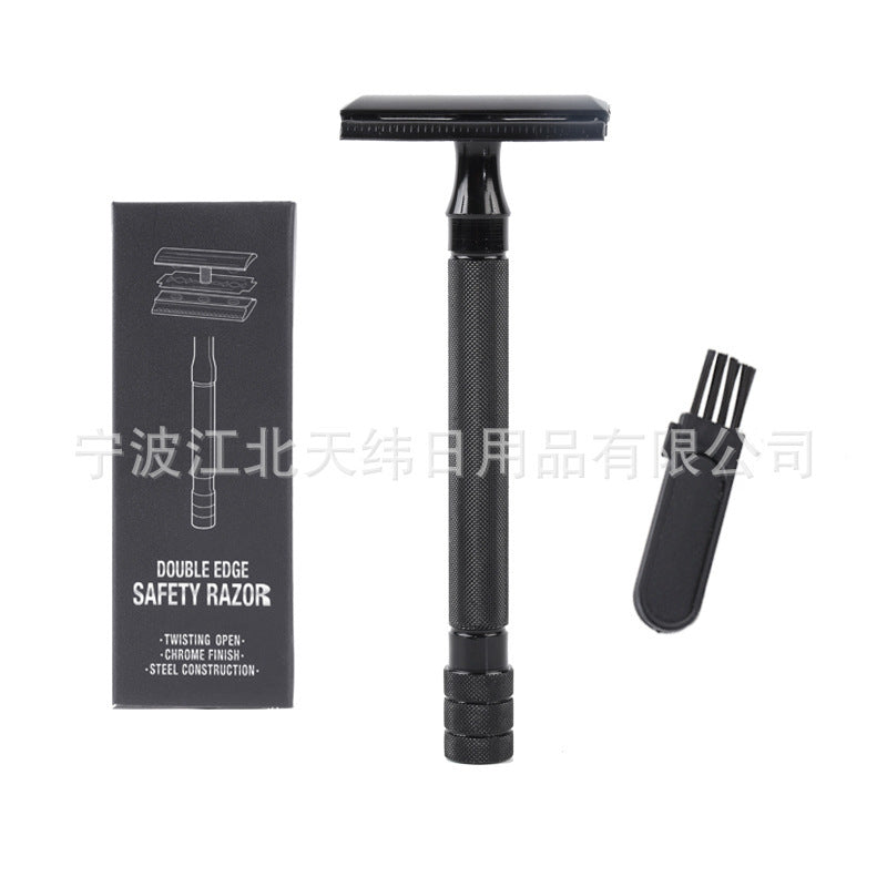 Old-fashioned Manual Pogonotomy Scraping Metal Scraper With Brush Combination