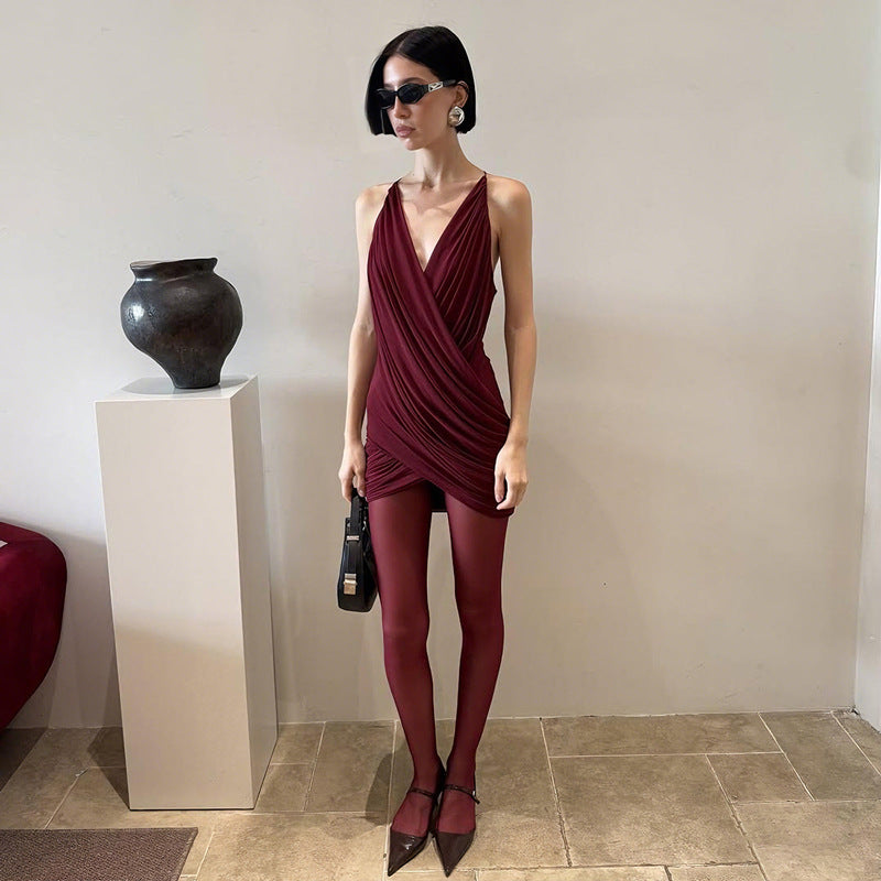 New Sexy V-neck Backless Slim-fit Fashion Dress For Sassy Women