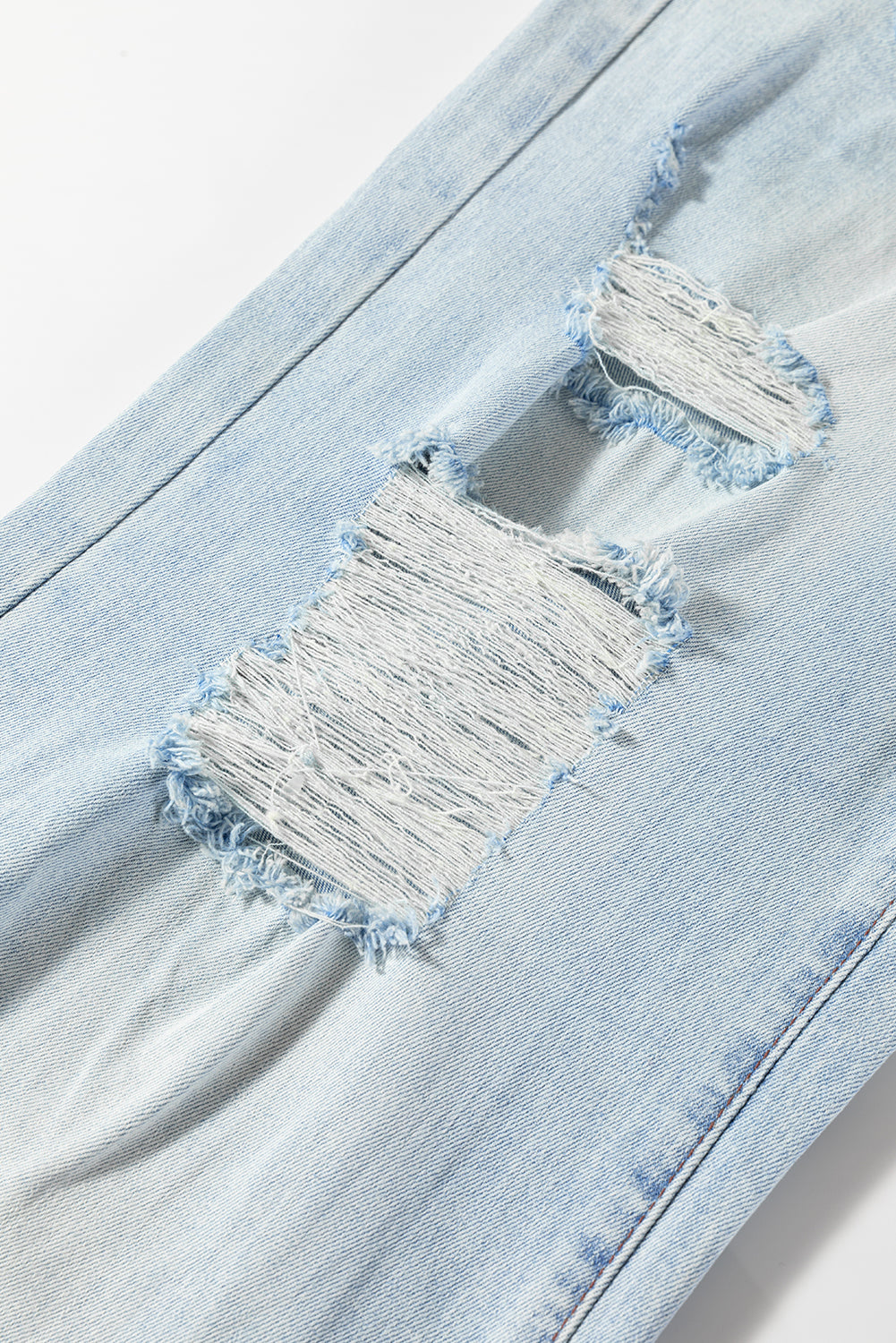 Jeans a gamba larga a vita alta effetto vissuto con lavaggio chiaro blu Beau