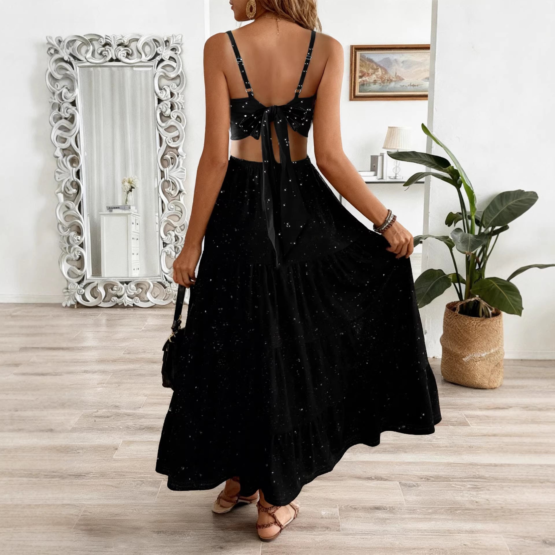 Starry Maxi Dress Perfect For Vacations Commuting And Any Occasion