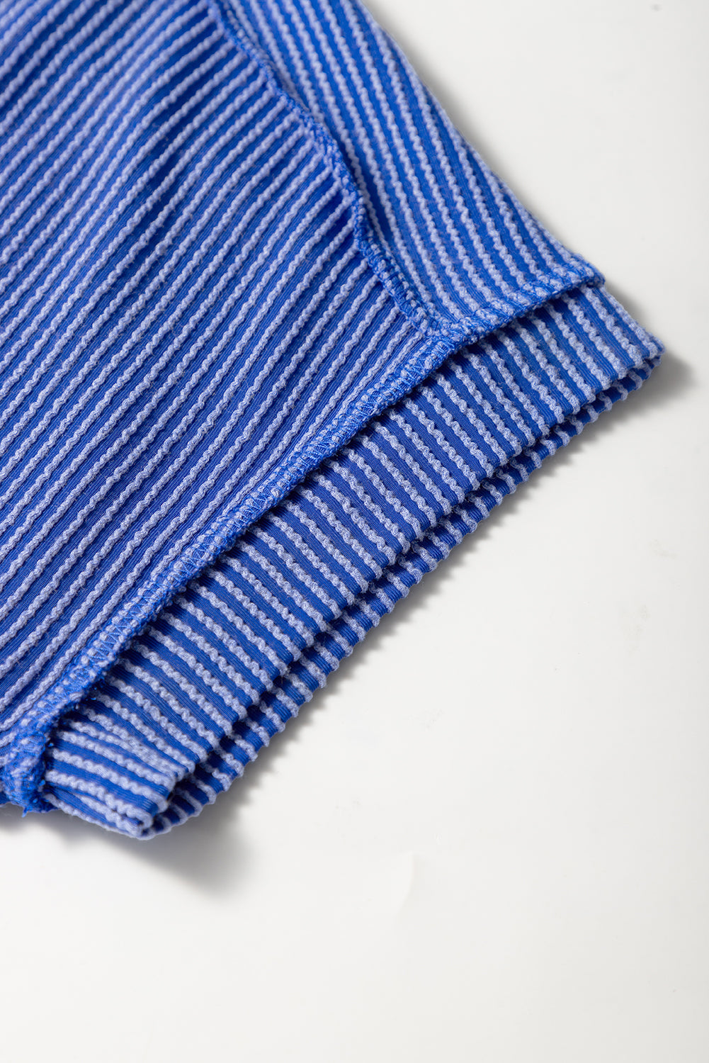 Bonbon Textured Knit Exposed Stitching T-shirt