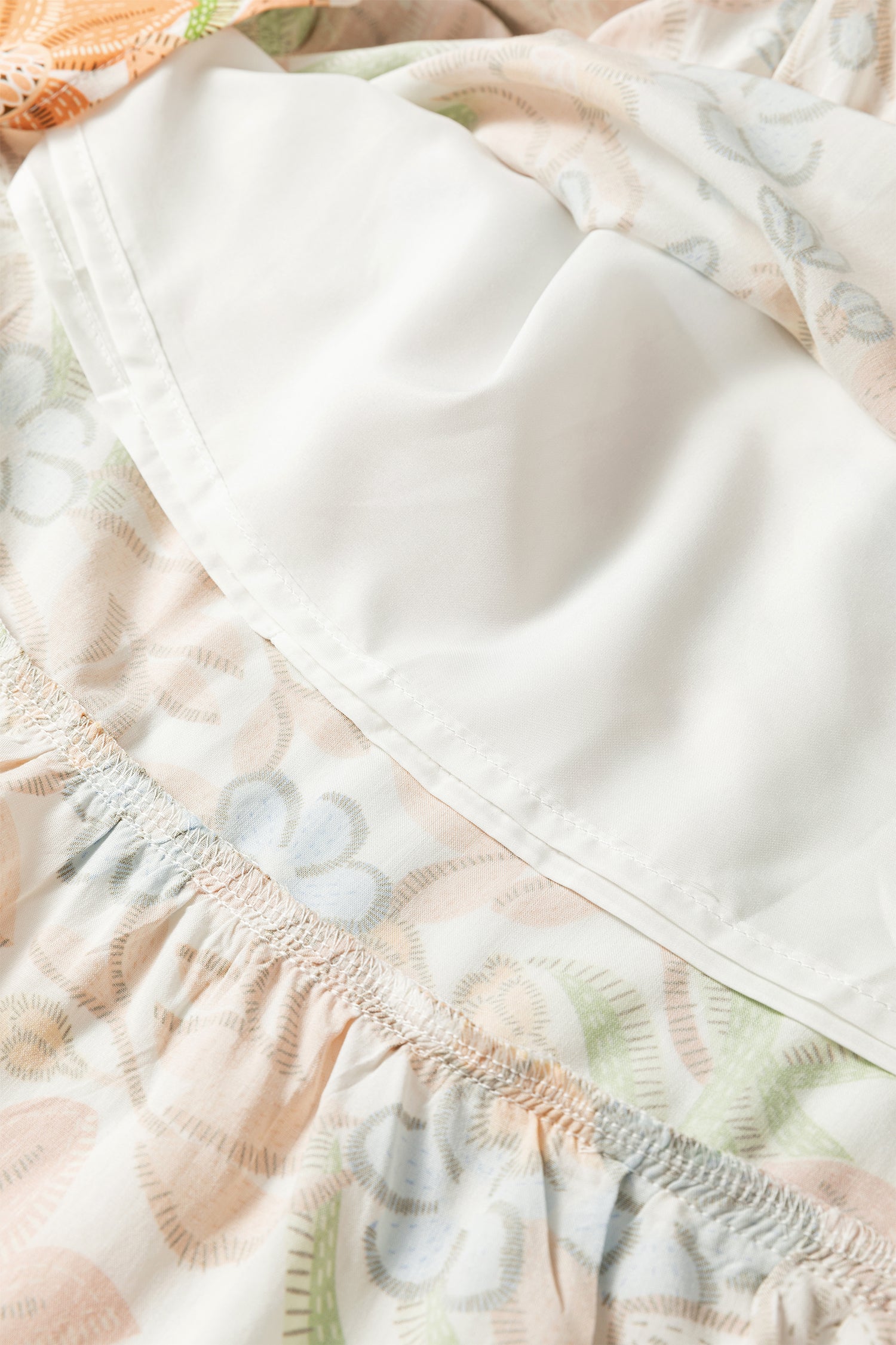 Khaki Floral Print 3/4 Sleeves Tiered Plus Size Long Dress