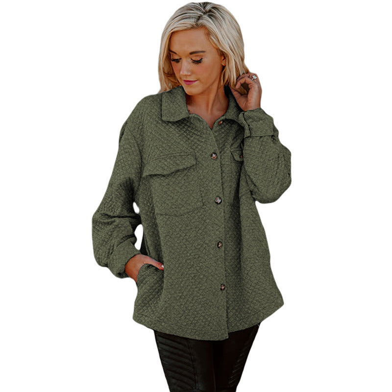 Retro Loose Slim Fit Plaid Long-sleeved Coat For Women