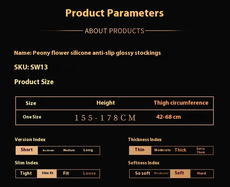 Lace Silicone Non-slip Knee Socks Shiny