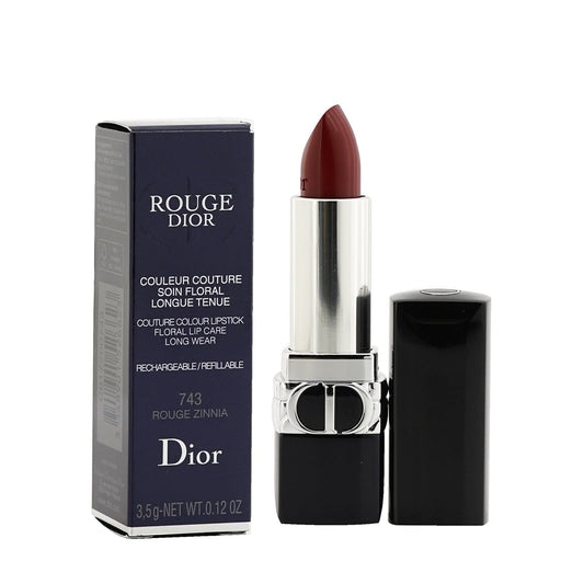 Christian Dior, Couture Colour, Satin Finish, Cream Lipstick, 743, Rouge Zinnia, Refillable, 3.5 g