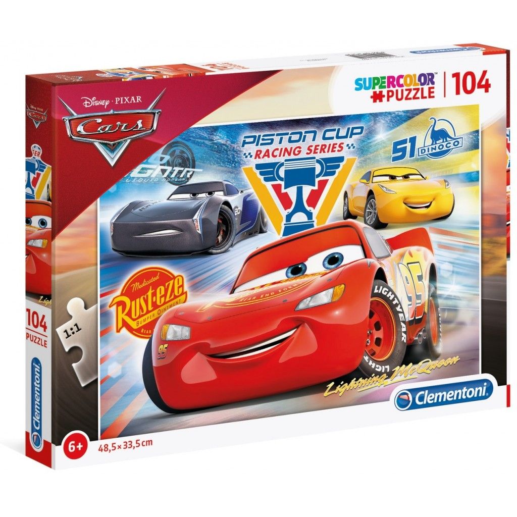 Clementoni, SuperColor, Cars 3 Piston Cup Legends, Puzzle, For Boys, 6+ years, 104 pcs