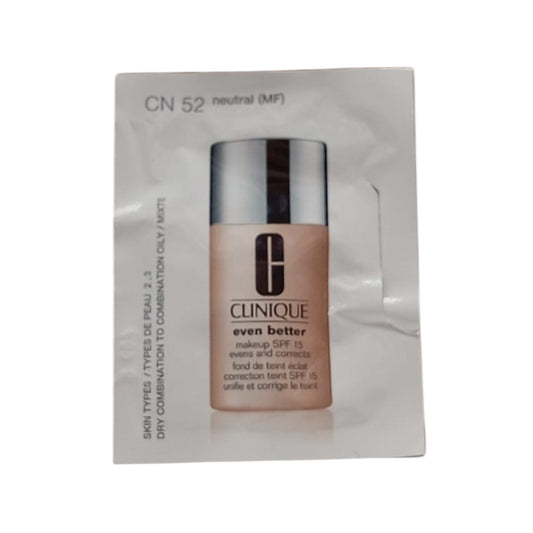Clinique, Even Better, Paraben-Free, Hydrating, Liquid Foundation, CN 52, Neutral, SPF 15, 5 ml *Sample