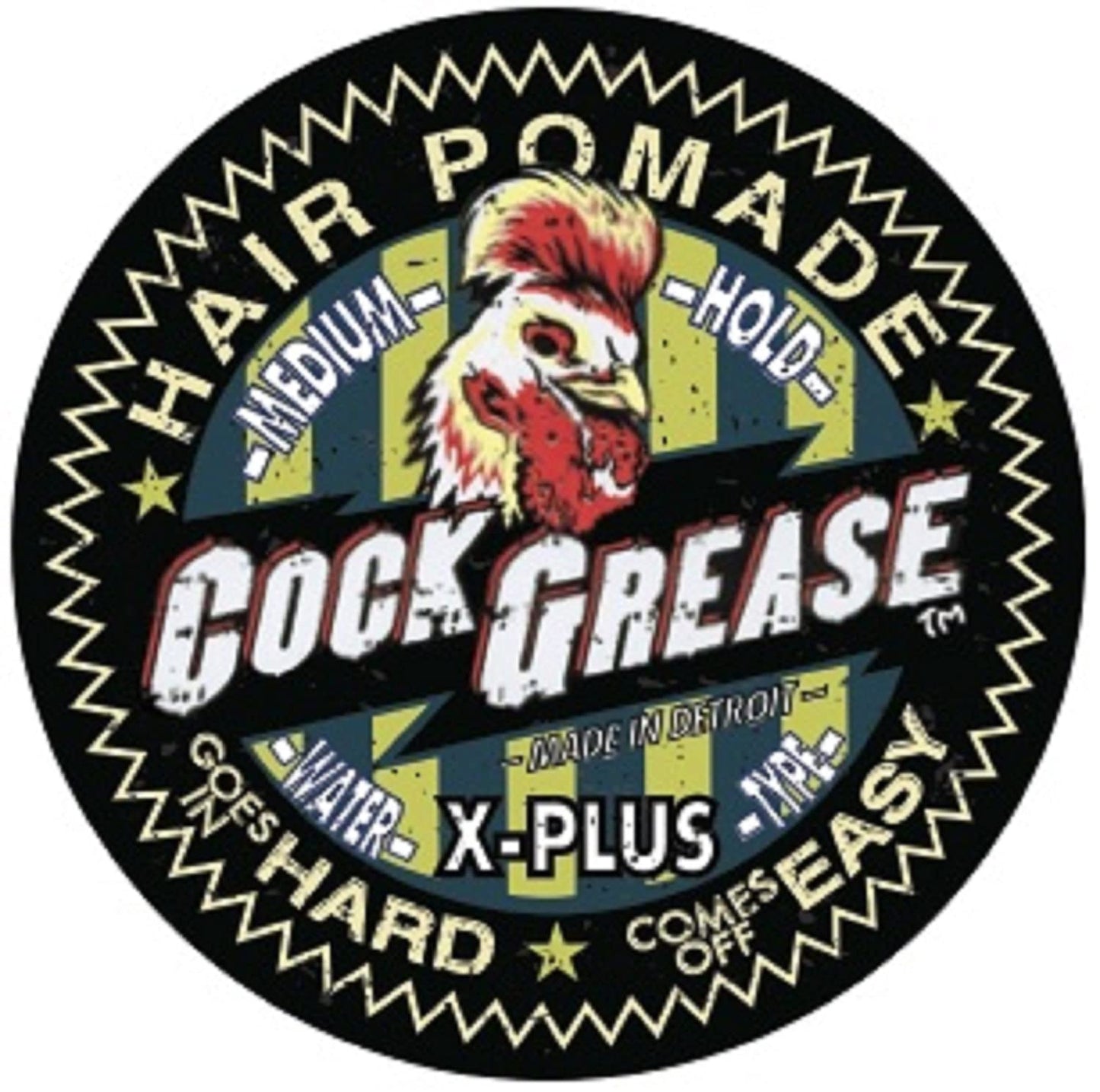 Cock Grease, X Plus, Hair Styling Pomade, Matte Finish, Medium Hold, 50 g