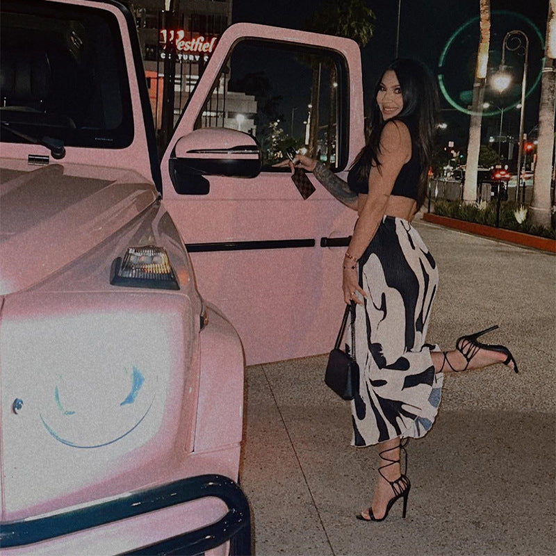 Womens Stylish Versatile Loose-fitting Casual Printed Skirt